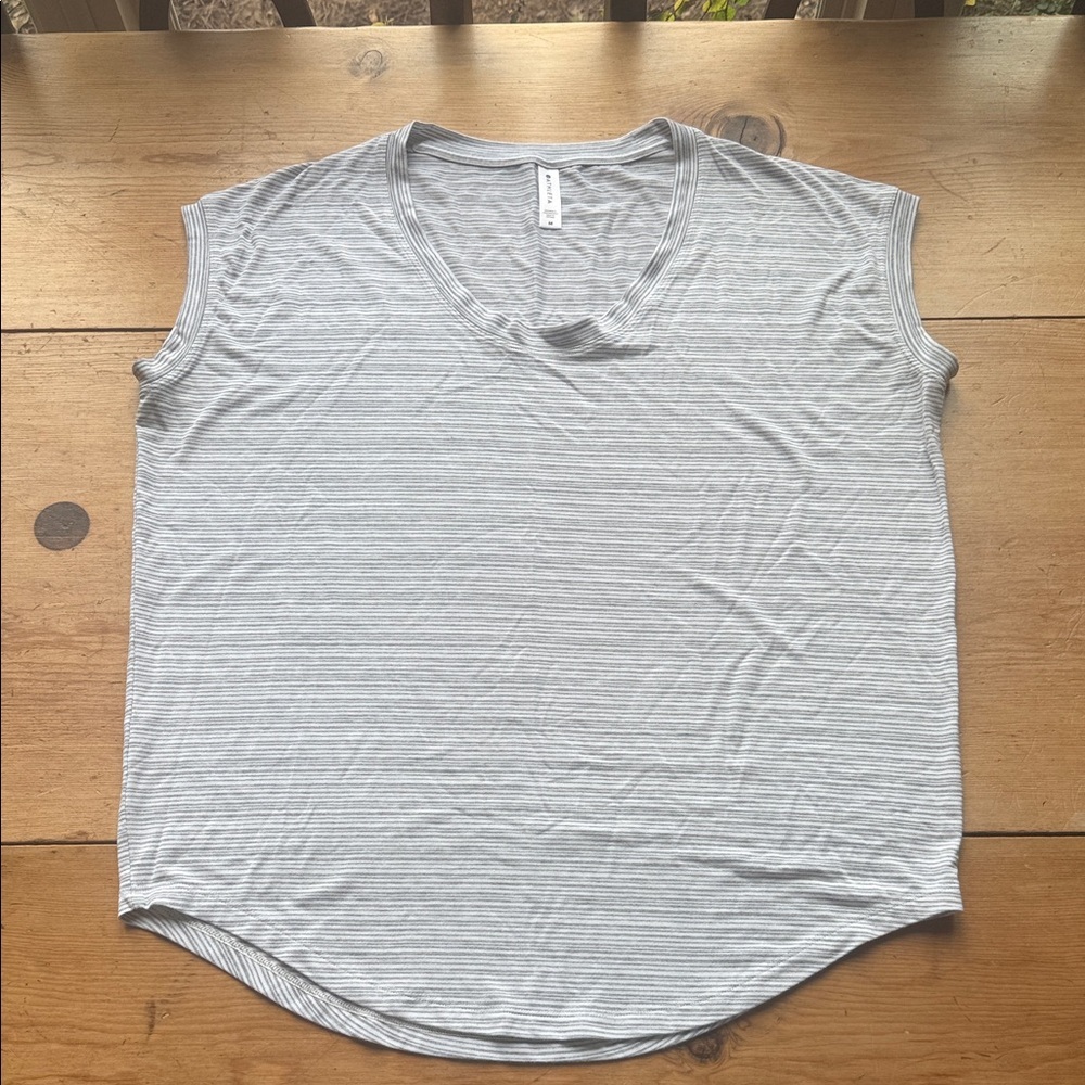 Athleta Gray Striped Women's Top size M.  NWOT oversized